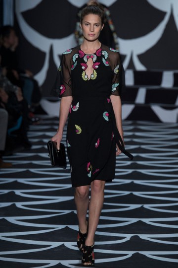 DVF black and flowers dress