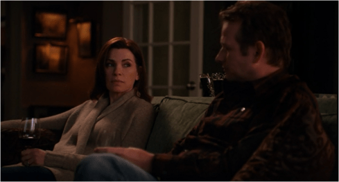 The Good Wife 5.19 wine cardigan