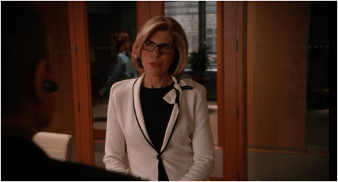 The Good Wife 5.21 Diane monochrome