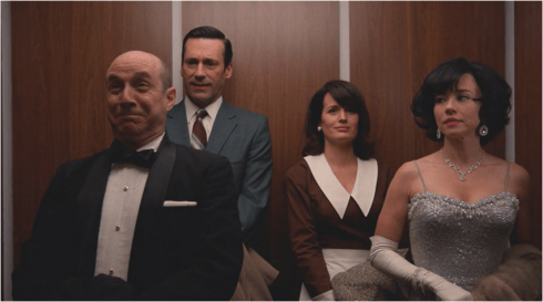 Mad Men 7.09 awkward elevator